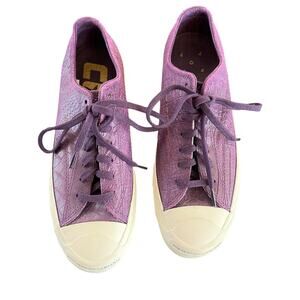 Converse x Jack Purcell Purple Leather Lace Up Low Top Sneakers Shoes EUC
